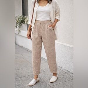 House of Harlow 1960 Palm Tree Textured Barrel Leg Trouser Pants Size XS